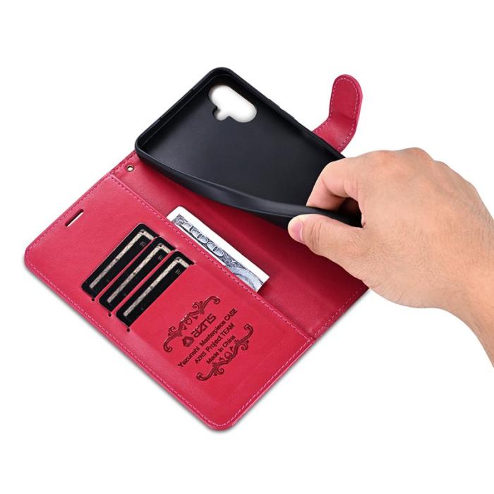 AZNS - AZNS Samsung Galaxy A06 4G Fodral Anti-Scratch PU Läder - Röd