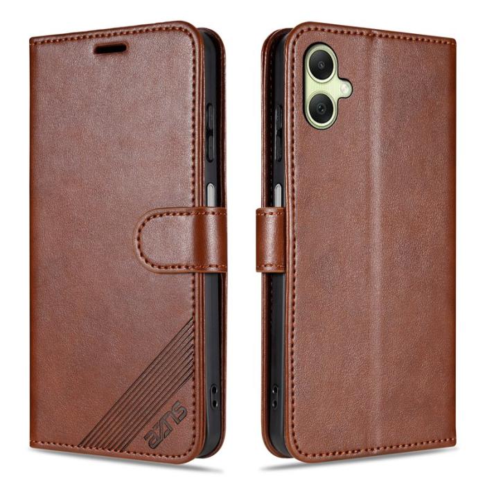 AZNS - AZNS Samsung Galaxy A06 Fodral Anti-Scratch PU Läder - Brun
