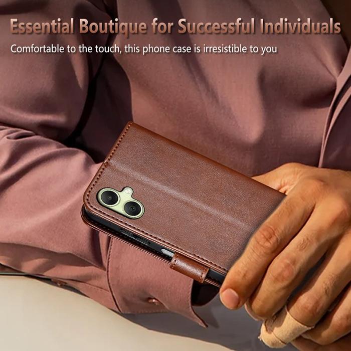 AZNS - AZNS Samsung Galaxy A06 Fodral Anti-Scratch PU Läder - Brun