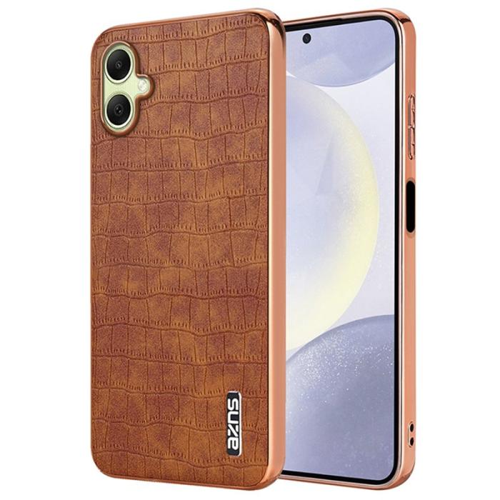 AZNS - AZNS Samsung Galaxy A06 Fodral Electroplating Krokodil PU+TPU - Brun