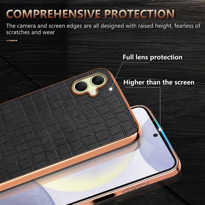 AZNS - AZNS Samsung Galaxy A06 Fodral Electroplating Krokodil PU+TPU - Brun