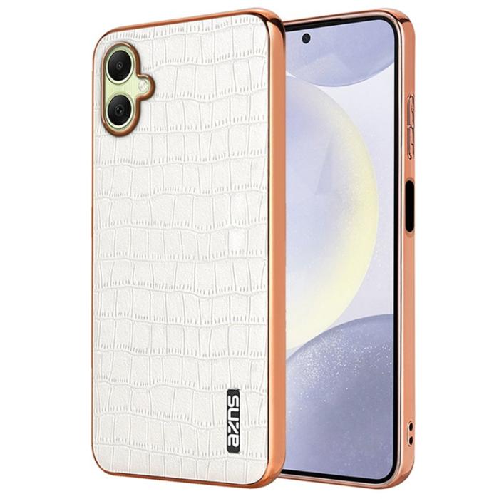 AZNS - AZNS Samsung Galaxy A06 Fodral Electroplating Krokodil PU+TPU - Vit