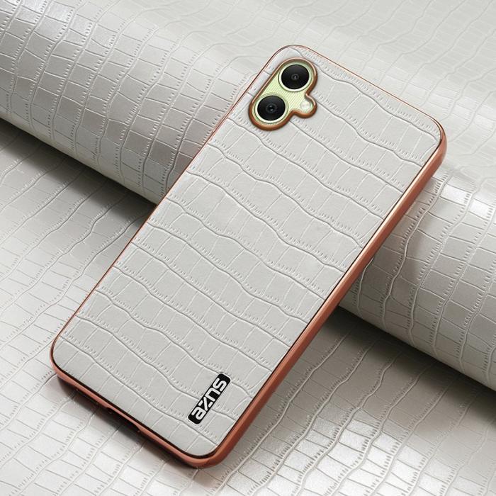 AZNS - AZNS Samsung Galaxy A06 Fodral Electroplating Krokodil PU+TPU - Vit