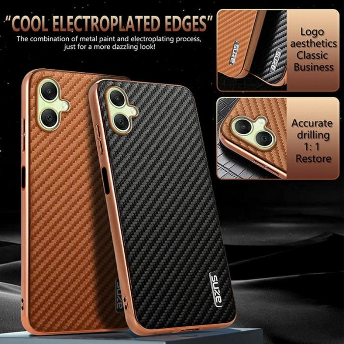 AZNS - AZNS Samsung Galaxy A06 Fodral Electroplating PU + TPU - Brun
