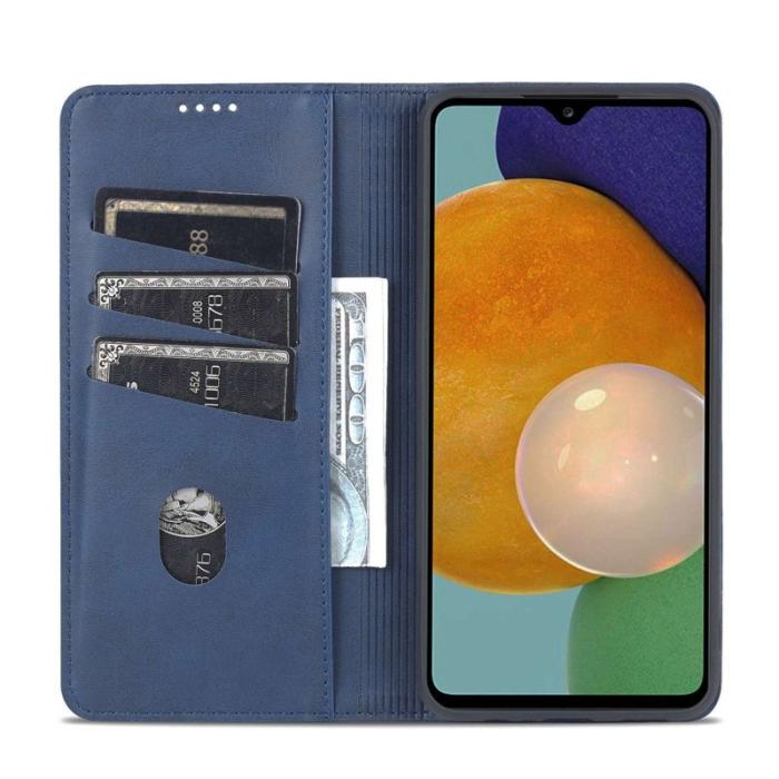 AZNS - AZNS Samsung Galaxy A14 5G Fodral Äkta läder - Blå