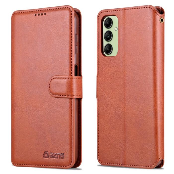 AZNS - AZNS Samsung Galaxy A14 5G Fodral Äkta läder - Brun