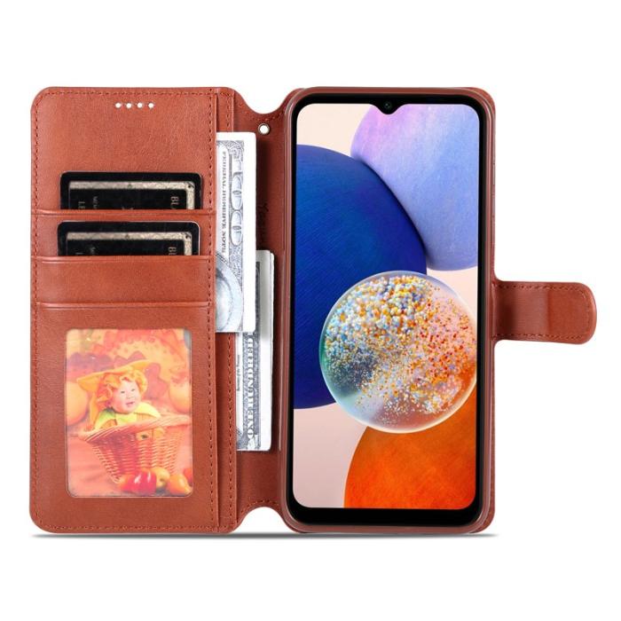 AZNS - AZNS Samsung Galaxy A14 5G Fodral Äkta läder - Brun