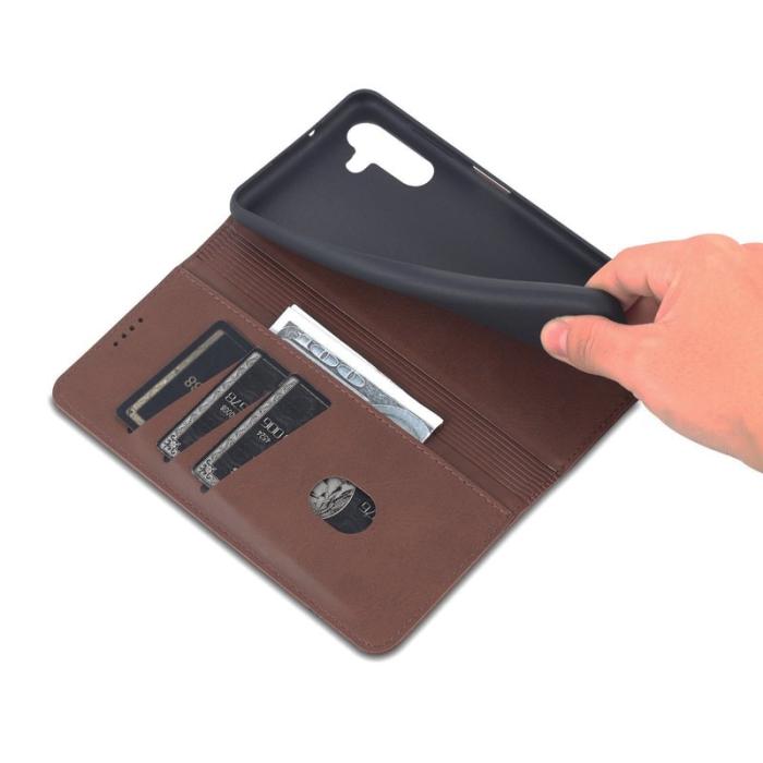 AZNS - AZNS Samsung Galaxy A14 5G Fodral Äkta läder - Kaffe