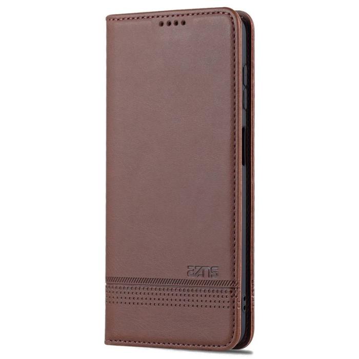 AZNS - AZNS Samsung Galaxy A14 5G Fodral Äkta läder - Kaffe