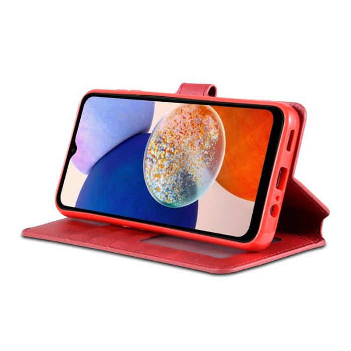 AZNS - AZNS Samsung Galaxy A14 5G Fodral - Äkta läder - Röd