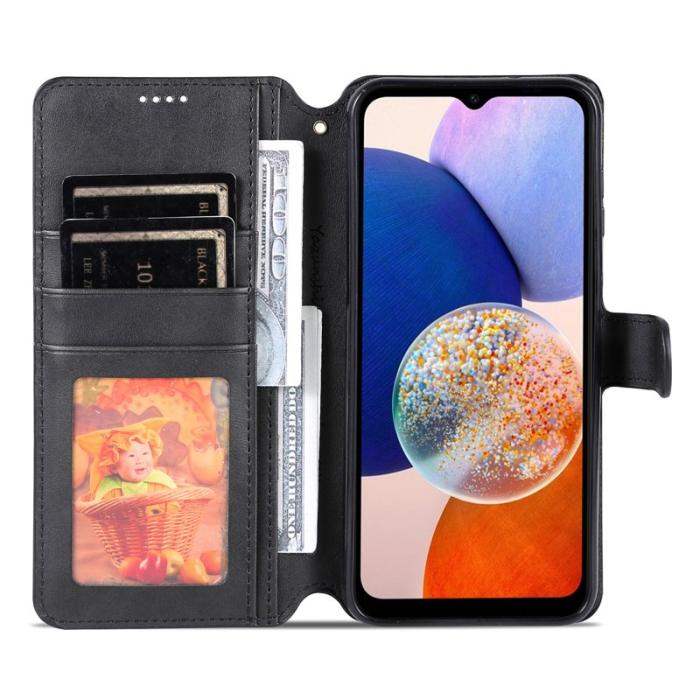AZNS - AZNS Samsung Galaxy A14 5G Fodral Äkta läder - Svart