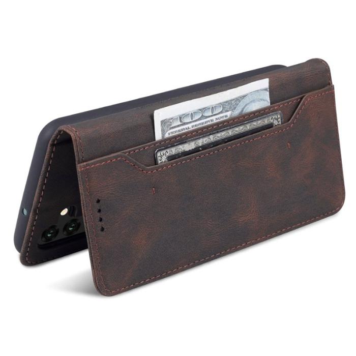 AZNS - AZNS Samsung Galaxy A14 5G Fodral PU Läder - Brun