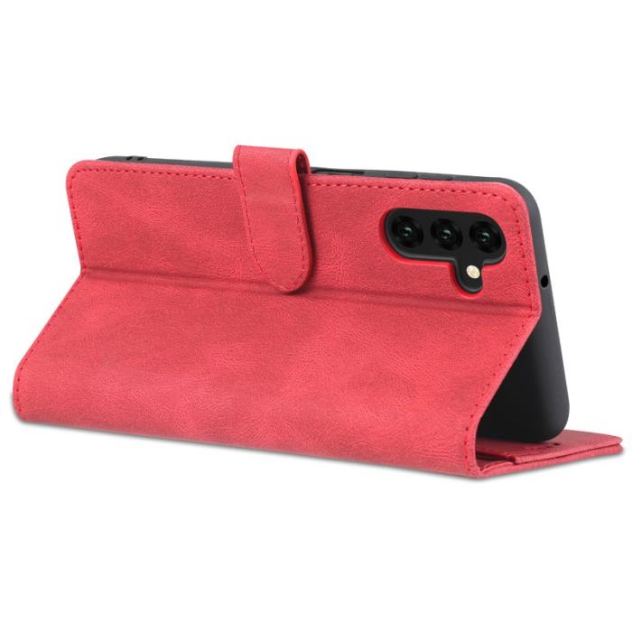 AZNS - AZNS Samsung Galaxy A14 5G Fodral PU Läder - Röd