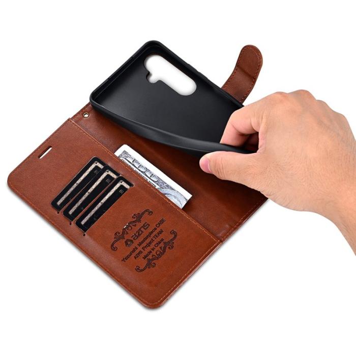 AZNS - AZNS Samsung Galaxy A16 5G Fodral Anti-Scratch PU Läder - Brun