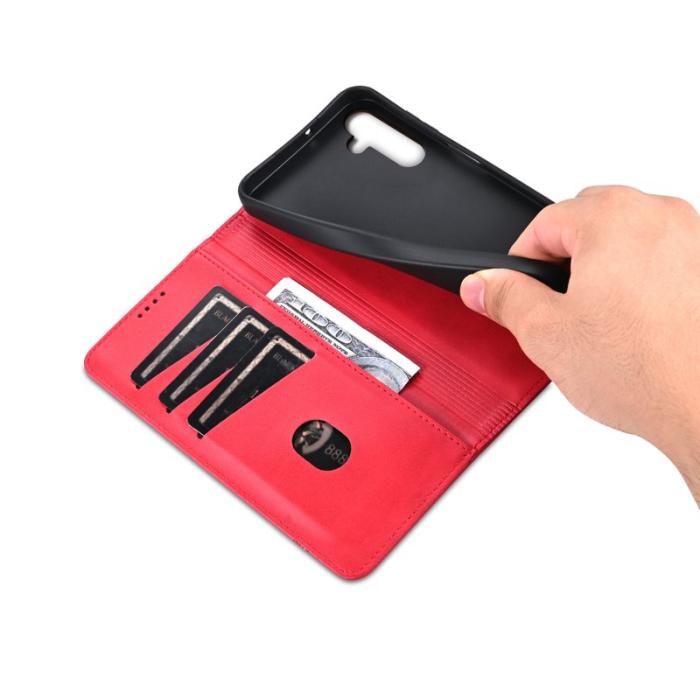 AZNS - AZNS Samsung Galaxy A16 Fodral Äkta läder - Röd