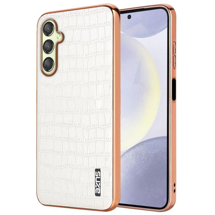 AZNS - AZNS Samsung Galaxy A16 Fodral Electroplating Kroko PU+TPU - Vit