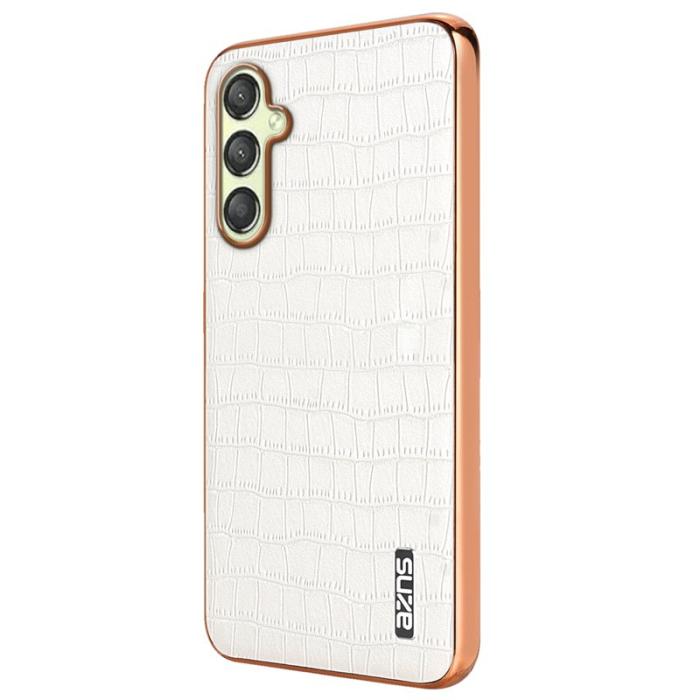 AZNS - AZNS Samsung Galaxy A16 Fodral Electroplating Kroko PU+TPU - Vit