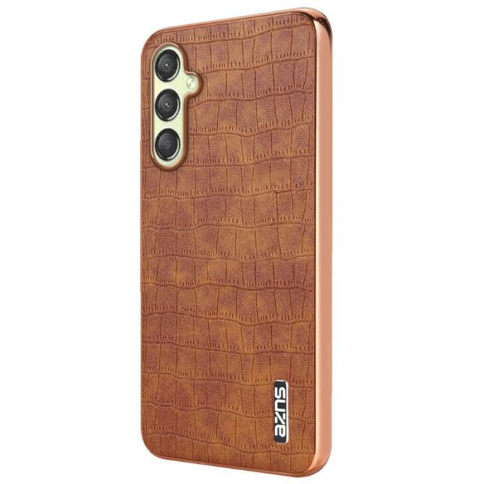 AZNS - AZNS Samsung Galaxy A16 Fodral Electroplating Krokodil PU+TPU - Brun