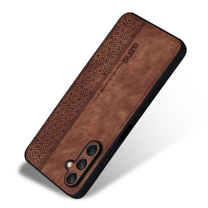 AZNS - AZNS Samsung Galaxy A16 Fodral Skyddande PU Läder - Brun