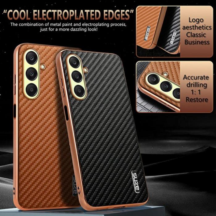 AZNS - AZNS Samsung Galaxy A26 5G Fodral - Electroplating Carbon Fiber PU + TPU - Grön