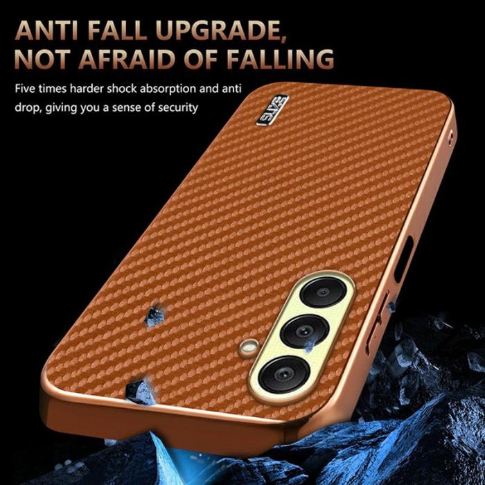 AZNS - AZNS Samsung Galaxy A26 5G Fodral - Electroplating Carbon Fiber PU + TPU - Grön