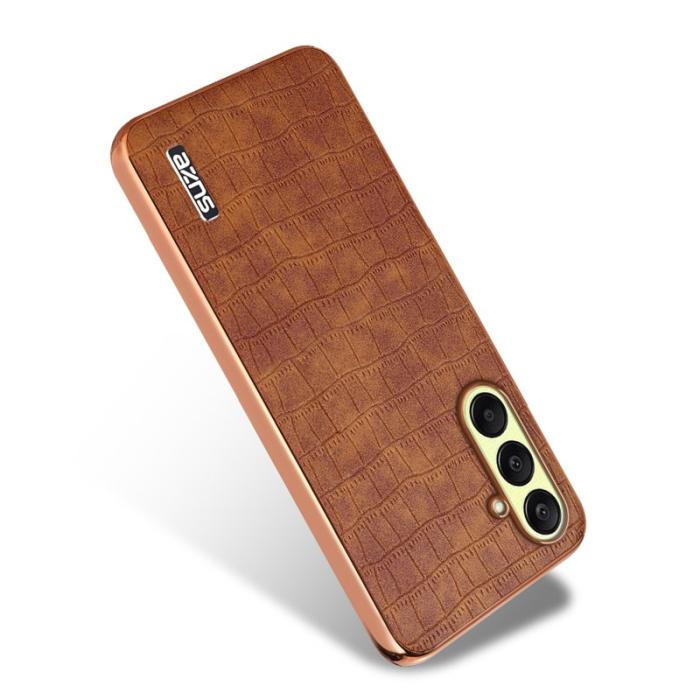 AZNS - AZNS Samsung Galaxy A26 5G Fodral - Electroplating Krokodil PU+TPU - Brun