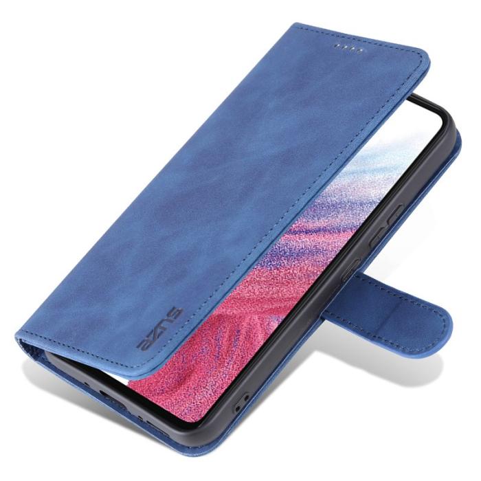 AZNS - AZNS Samsung Galaxy A34 5G Fodral Äkta läder - Blå