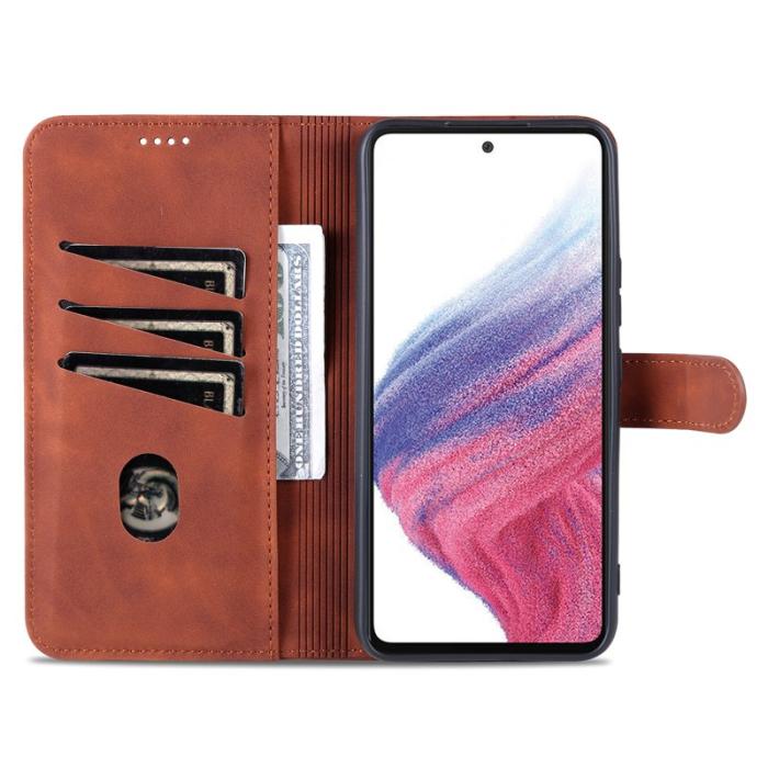 AZNS - AZNS Samsung Galaxy A34 5G Fodral Äkta läder - Brun