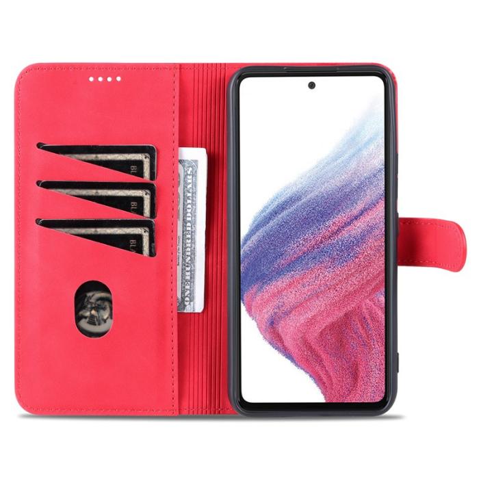 AZNS - AZNS Samsung Galaxy A34 5G Fodral Äkta läder - Röd