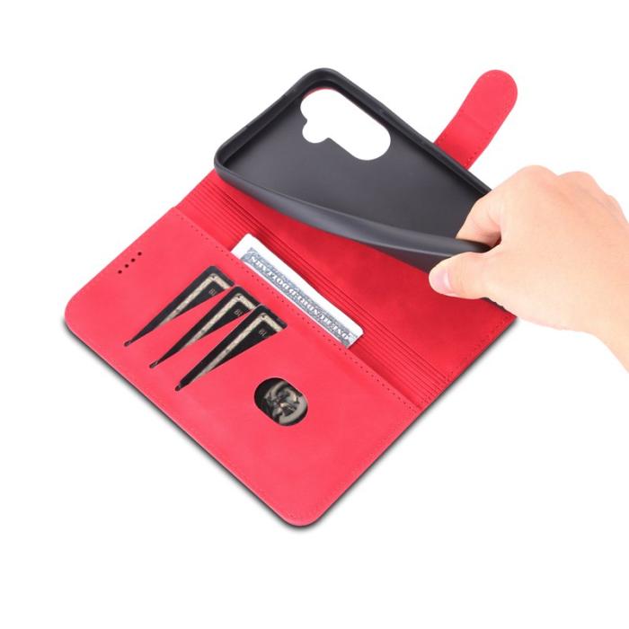 AZNS - AZNS Samsung Galaxy A34 5G Fodral Äkta läder - Röd