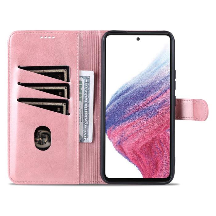 AZNS - AZNS Samsung Galaxy A34 5G Fodral Äkta läder - Roséguld