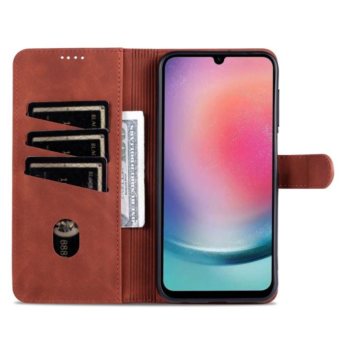 AZNS - AZNS Samsung Galaxy A35 5G Fodral i Äkta Läder - Brun