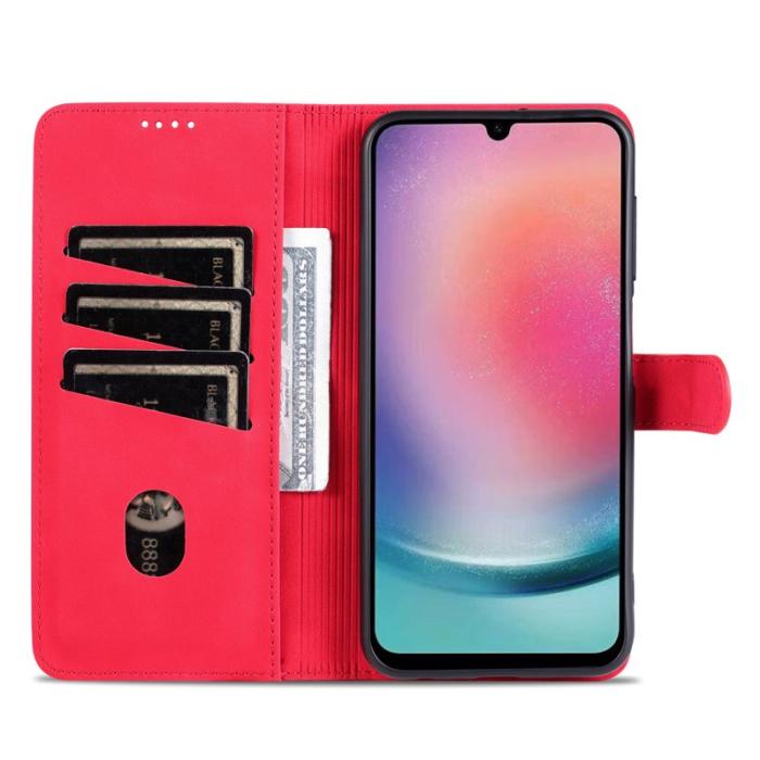 AZNS - AZNS Samsung Galaxy A35 5G Fodral i Äkta läder - Röd
