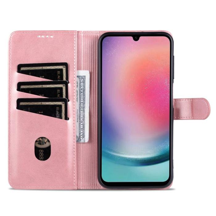 AZNS - AZNS Samsung Galaxy A35 5G Fodral i Äkta Läder - Roséguld