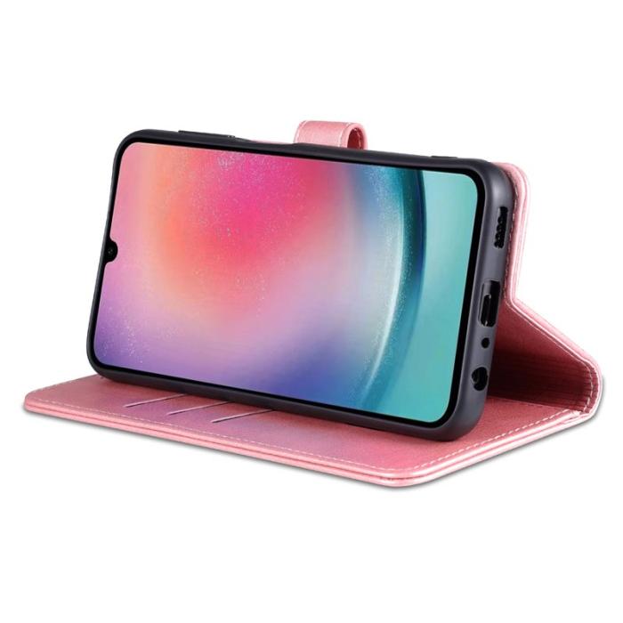 AZNS - AZNS Samsung Galaxy A35 5G Fodral i Äkta Läder - Roséguld