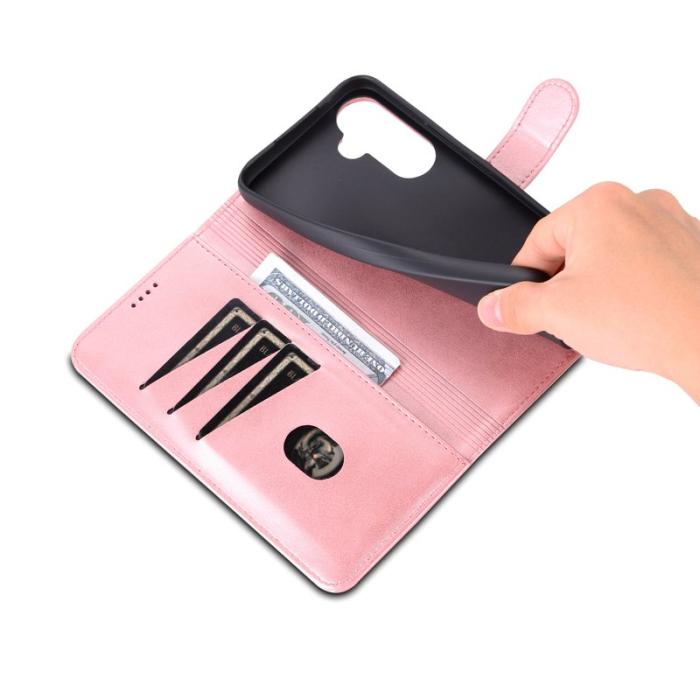 AZNS - AZNS Samsung Galaxy A35 5G Fodral i Äkta Läder - Roséguld