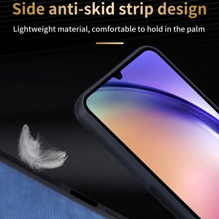 AZNS - AZNS Samsung Galaxy A35 5G Fodral Imprinted PU Läder - Blå