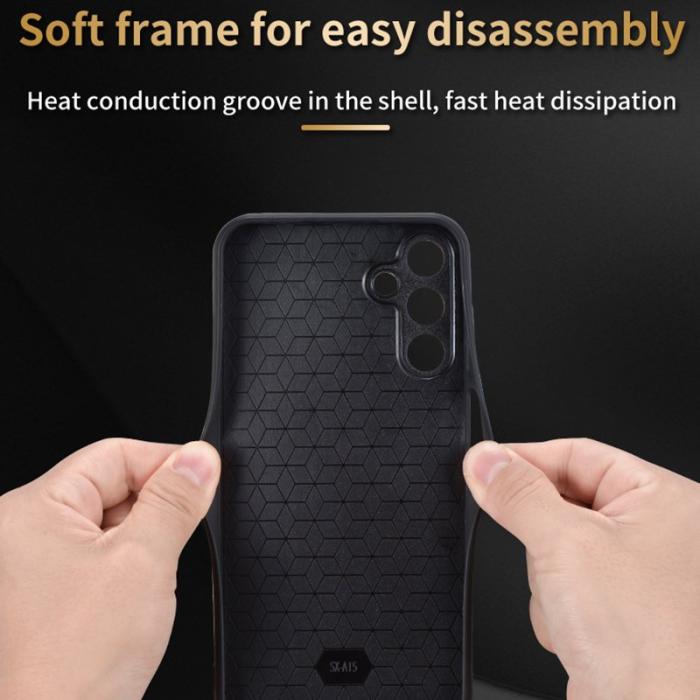 AZNS - AZNS Samsung Galaxy A35 5G Fodral Imprinted PU Läder - Brun