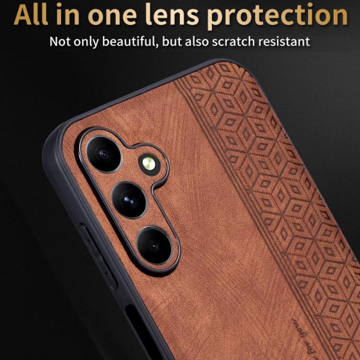 AZNS - AZNS Samsung Galaxy A35 5G Fodral Imprinted PU Läder - Lila