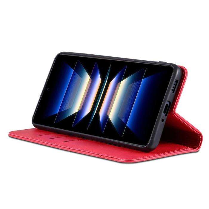 AZNS - AZNS Samsung Galaxy A36 5G Fodral Äkta läder - Röd