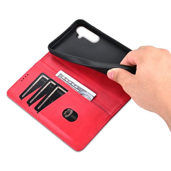 AZNS - AZNS Samsung Galaxy A36 5G Fodral Äkta läder - Röd