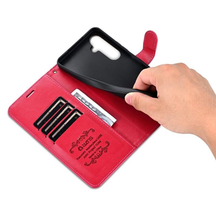 AZNS - AZNS Samsung Galaxy A36 5G Fodral Anti-Scratch PU Läder - Röd