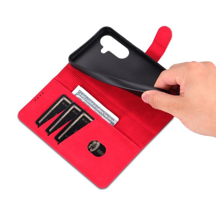 AZNS - AZNS Samsung Galaxy A36 5G Fodral PU Läder Plånboksfodral - Röd