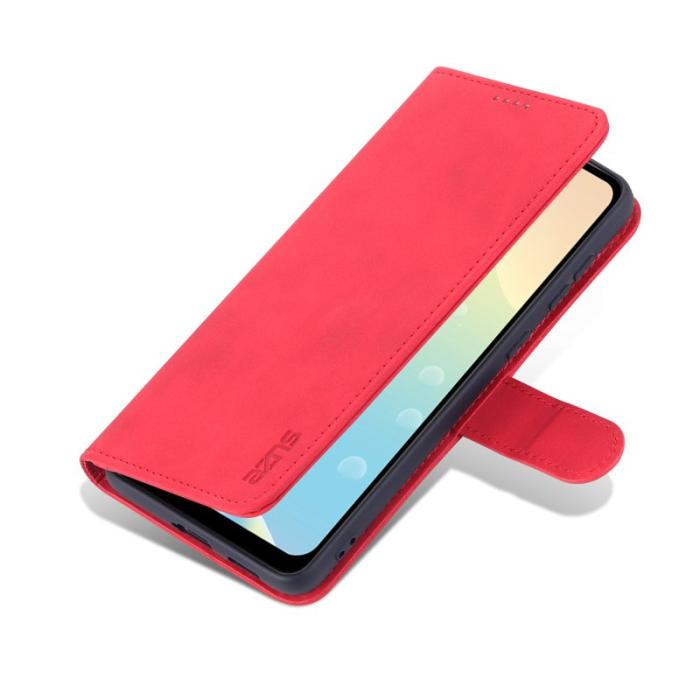 AZNS - AZNS Samsung Galaxy A53 5G Fodral Äkta läder - Röd