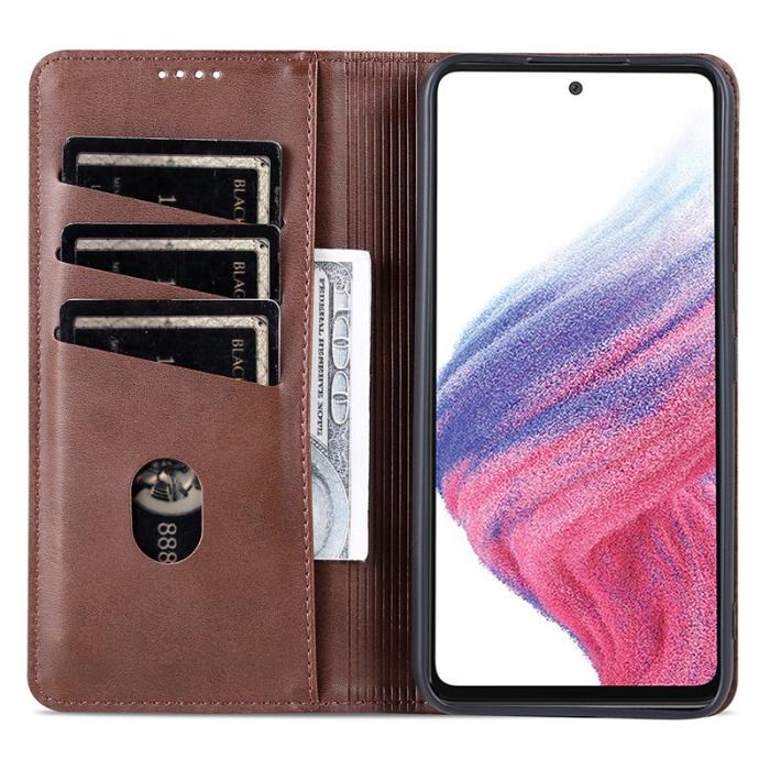 AZNS - AZNS Samsung Galaxy A54 5G Fodral - Äkta läder - Kaffe