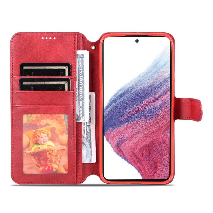 AZNS - AZNS Samsung Galaxy A54 5G Fodral - Äkta läder - Röd