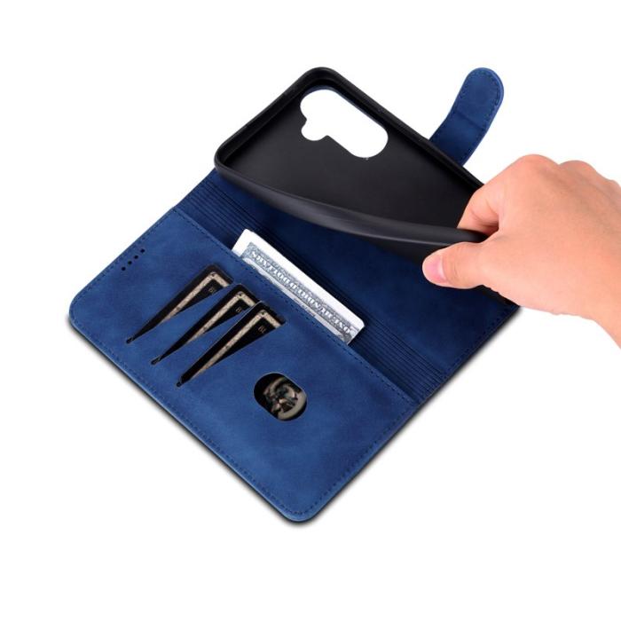 AZNS - AZNS Samsung Galaxy A55 5G Fodral i Äkta läder - Blå