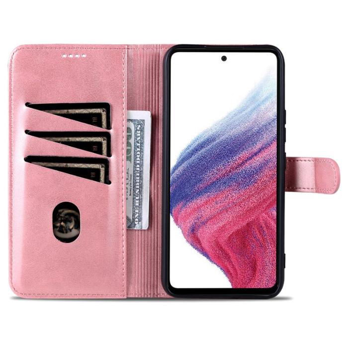 AZNS - AZNS Samsung Galaxy A55 5G Fodral i Äkta Läder - Roséguld
