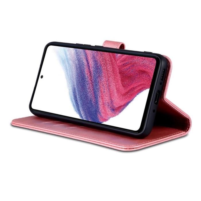 AZNS - AZNS Samsung Galaxy A55 5G Fodral i Äkta Läder - Roséguld