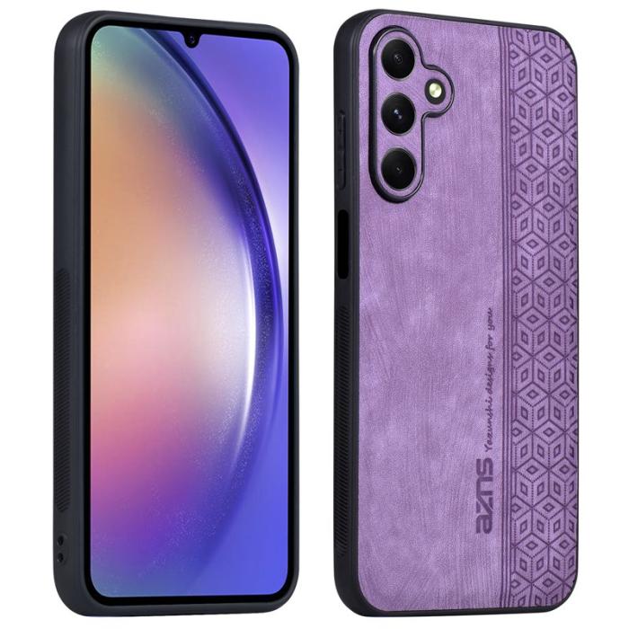 AZNS - AZNS Samsung Galaxy A55 5G Fodral PU Läder - Lila